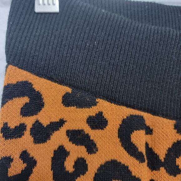 Asos Knit Pants Wide Leg Leopard Print Size 4 / 34" inseam 510 - Picture 6 of 10